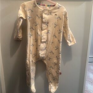 Magnetic Me Cream Footie Pajamas with Zebra Print